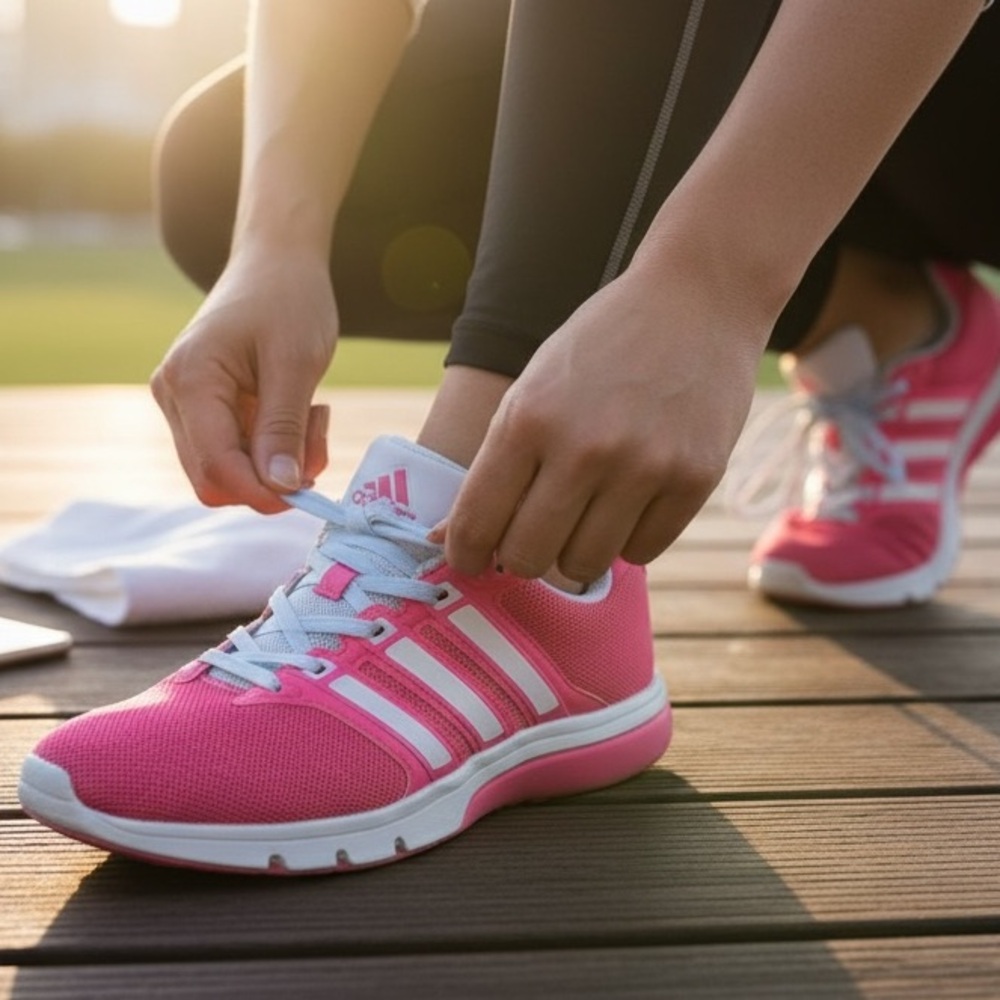Adidas Adiprene Women’s Running Shoes Hot Pink & White Mesh Size 8.5